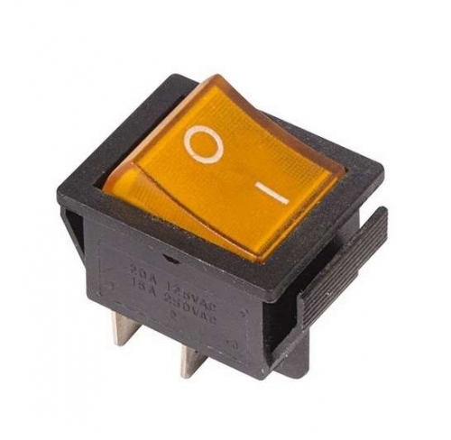 Выключатель клавишный 250В 16А (4с) ON-OFF желт. с подсветкой (RWB-502 SC-767 IRS-201-1) Rexant 36-2333 36-2333