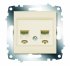 Механизм розетки телеф. 2-м Cosmo RJ11 + RJ11 крем. ABB 619-010300-222 Механизм розетки телеф. 2-м Cosmo RJ11 + RJ11 крем. ABB 619-010300-222