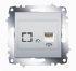 Механизм розетки телеф. 1-м Cosmo (RJ11 + гнездо) алюм. ABB 619-011000-221 Механизм розетки телеф. 1-м Cosmo (RJ11 + гнездо) алюм. ABB 619-011000-221