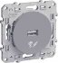Механизм розетки СП USB Odace алюм. SchE S53R408 Механизм розетки СП USB Odace алюм. SchE S53R408