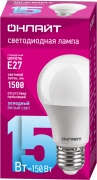 Лампа светодиодная 61 151 OLL-A60-15-230-6.5K-E27 грушевидная 15Вт ОНЛАЙТ 61151 61151
