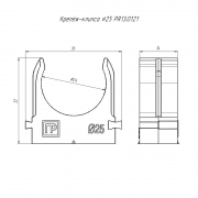 Держатель для труб (клипса) d25мм для монтажного пистолета в п/э сер. Промрукав PR13.0121 PR13.0121