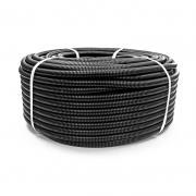 Труба гофрированная ПНД легкая d20мм с протяжкой 350 Н безгалоген. (HF) стойкая к УФ черн. (уп.100м) Промрукав 161557 161557