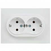 Розетка 2-м SKANDY 16А с заземл. без защ. шторок в сборе SK-R08W арктич. бел. IEK SK-R21-16-K01-F SK-R21-16-K01-F