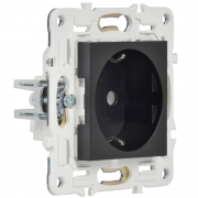 Розетка SKANDY 16А с заземл. без защ. шторок SK-R05Bl черн. IEK SK-R11-16-K02 SK-R11-16-K02