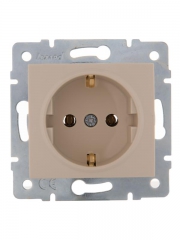 Механизм розетки 1-м СП Karina с заземл. термопласт крем. LEZARD 707-0388-122B 707-0388-122B