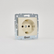 Механизм розетки 1-м СП Karina с заземл. термопласт крем. LEZARD 707-0388-122B 707-0388-122B