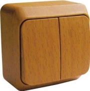 Выключатель 2-кл. ОП Этюд Дача 10А IP20 бук SE BA10-002T BA10-002T