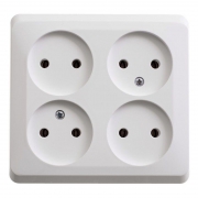 Розетка 4-м ОП Этюд 16А IP20 250В без с заземл. без защ. шторок бел. SE PA16-205B PA16-205B