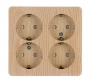 Розетка 4-м ОП Этюд 16А 250В с заземл. с заземл. защ. шторки сосна SE PA16-208D PA16-208D