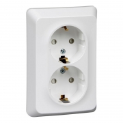 Розетка 2-м СП Этюд 16А IP20 250В с заземл. защ. шторки бел. SE PC16-108B PC16-108B