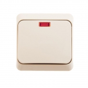 Выключатель 1-кл. ОП Этюд 10А IP20 с подсветкой крем. SE BA10-005K BA10-005K