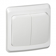 Выключатель 2-кл. СП Этюд 10А IP20 с подсветкой бел. SE BC10-006B BC10-006B