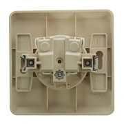 Розетка 1-м СП Этюд 16А IP20 250В без заземл. без защ. шторок крем. SE PC16-001K PC16-001K