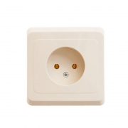 Розетка 1-м СП Этюд 16А IP20 250В без заземл. без защ. шторок крем. SE PC16-001K PC16-001K
