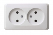 Розетка 2-м ОП Этюд 16А IP20 250В без заземл. без защ. шторок бел. SE PA16-005B PA16-005B