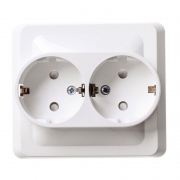 Розетка 2-м СП Этюд 16А IP20 250В с заземл. защ. шторки бел. SE PC16-008B PC16-008B