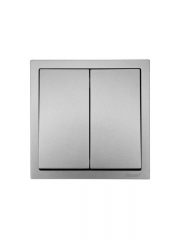 Выключатель 2-кл. СП ZIMA IP20 10А безвинт. зажим сер. матов. LEZARD 704-7488-101QC 704-7488-101QC