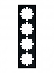 Рамка 4-мест. горизонт. ZIMA черн. бархат LEZARD 704-4200-149 704-4200-149