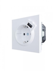 Розетка 1-мест. с/з+USB разъем ZIMA IP20 бел. LEZARD 704-0288-181 704-0288-181