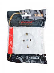 Розетка 1-мест. с/з ПБТ СП ZIMA безвинт. зажим бел. LEZARD 704-0288-122BQC 704-0288-122BQC
