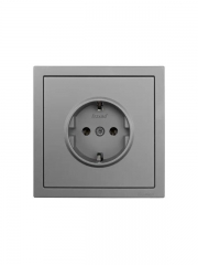 Розетка 1-мест. с/з ПБТ СП ZIMA IP20 16А безвинт. зажим сер. матов. LEZARD 704-7488-122BQC 704-7488-122BQC