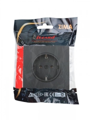Розетка 1-мест. с/з ПБТ СП ZIMA IP20 16А безвинт. зажим черн. бархат LEZARD 704-4288-122BQC 704-4288-122BQC