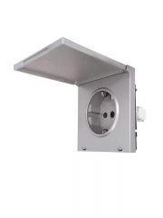 Розетка 1-мест. с/з с крышкой ПБТ СП ZIMA IP20 16А безвинт. зажим сер. матов. LEZARD 704-7488-123BQC 704-7488-123BQC