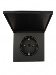Розетка 1-мест. с/з с крышкой ПБТ СП ZIMA IP20 16А безвинт. зажим черн. бархат LEZARD 704-4288-123BQC 704-4288-123BQC