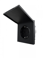 Розетка 1-мест. с/з с крышкой ПБТ СП ZIMA IP20 16А безвинт. зажим черн. бархат LEZARD 704-4288-123BQC 704-4288-123BQC