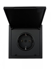 Розетка 1-мест. с/з с крышкой ПБТ СП ZIMA IP20 16А безвинт. зажим черн. бархат LEZARD 704-4288-123BQC 704-4288-123BQC