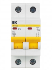 Выключатель автоматический модульный 2п C 6А 4.5кА ВА47-29 ИЭК MVA20-2-006-C MVA20-2-006-C