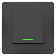 Выключатель 2-кл. СП Blanca 10А IP20 (сх. 5) 250В с подсветкой антрацит SE BLNVS010516 BLNVS010516