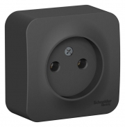 Розетка 1-м ОП Blanca 16А IP20 250В без заземл. без защ. шторок с изолир. пластиной антрацит SE BLNRA000116 BLNRA000116