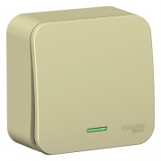 Выключатель 1-кл. ОП Blanca 10А IP20 (сх. 1) 250В с подсветкой с изолир. пластиной беж. SE BLNVA101117 BLNVA101117