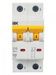 Выключатель автоматический модульный 2п C 10А 6кА ВА47-60M IEK MVA31-2-010-C MVA31-2-010-C