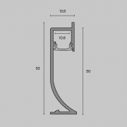 Профиль алюминиевый плинтус с подсветокой 53х14 Maytoni ALM-5314-B-2M ALM-5314-B-2M