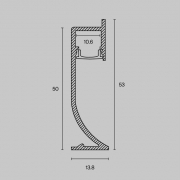 Профиль алюминиевый плинтус с подсветокой 53х14 Maytoni ALM-5314-S-2M ALM-5314-S-2M