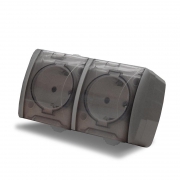 Розетка 2-м ОП Клио 16А IP54 с заземл. с прозр. крышкой сер. UNIVersal К2232-Gr К2232-Gr