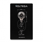 Лампа светодиодная Loft Led G95 3Вт 3000К E27 Voltega 8521 8521