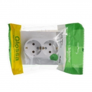 Розетка 2-м СП Glossa 16А IP20 с заземл. в сборе бел. SE GSL000124 GSL000124