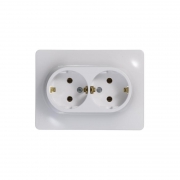 Розетка 2-м СП Glossa 16А IP20 с заземл. в сборе бел. SE GSL000124 GSL000124