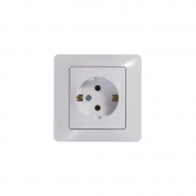 Розетка 1-м СП Glossa 16А IP20 с заземл. в сборе бел. SE GSL000142 GSL000142