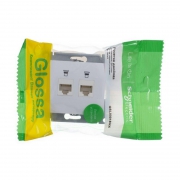 Розетка компьютерная 2-м Glossa RJ45 кат.5E механизм бел. SE GSL000185KK GSL000185KK