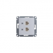 Розетка компьютерная 2-м Glossa RJ45 кат.5E механизм бел. SE GSL000185KK GSL000185KK