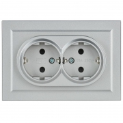 Розетка 2-м СП BRITE РСш12-3-БрА 16А в сборе с заземл. защ. шторки алюм. IEK BR-R24-16-K47-F BR-R24-16-K47-F
