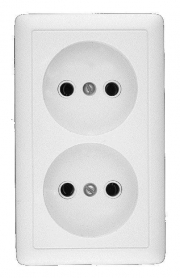 Розетка 2-м ОП Хит 16А IP20 250В без заземл. без защ. шторок бел. SE RA16-237-B RA16-237-B