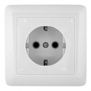 Розетка 1-м СП 1мод. Хит 16А IP20 250В с заземл. без защ. шторок бел. SE RS16-134-B RS16-134-B