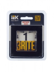 Рамка 1-м BRITE РУ-1-1-БрЧ металл черн. IEK BR-M12-M-K02 BR-M12-M-K02