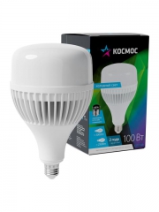 Лампа светодиодная высокомощная HWLED 100Вт 6500К холод. бел. E27 220В (переходник с E27 на E40 в компл.) КОСМОС LksmHWLED100WE2765 LksmHWLED100WE2765